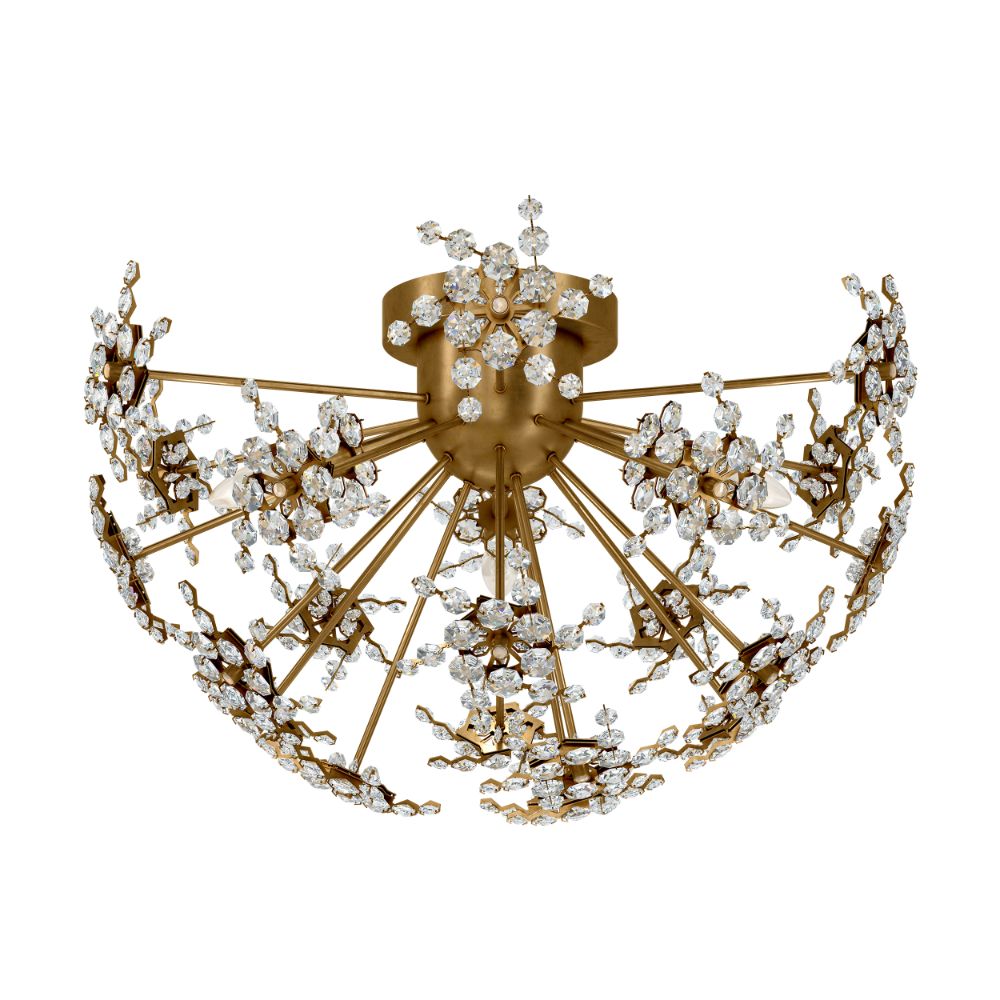 Schonbek DN1224N-22H Esteracae 3 Light Transitional Semi-flush In Heirloom Gold With Clear Heritage Crystal
