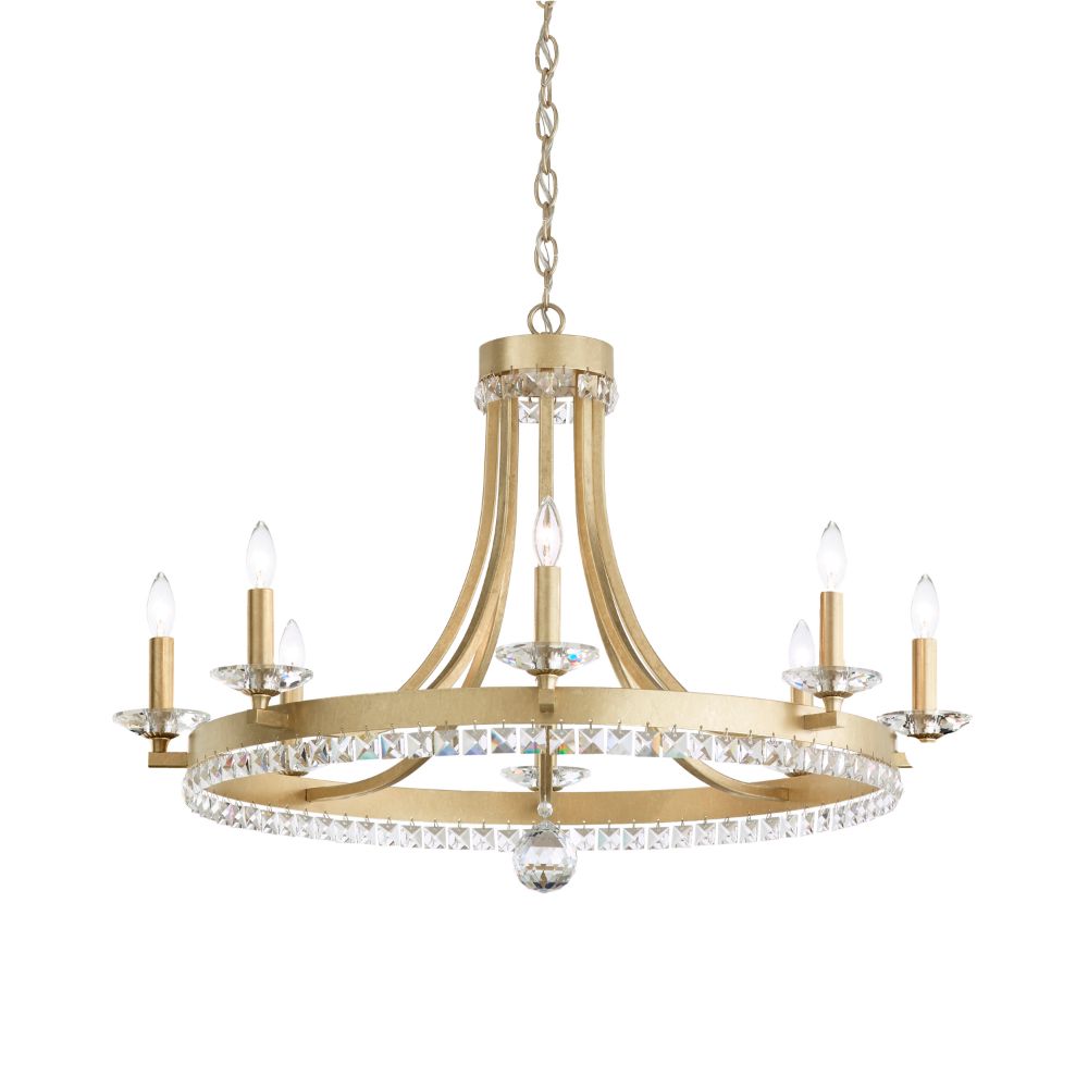 Schonbek ER1008N-06H Early American 8 Light Transitional Chandelier In White With Clear Heritage Crystal