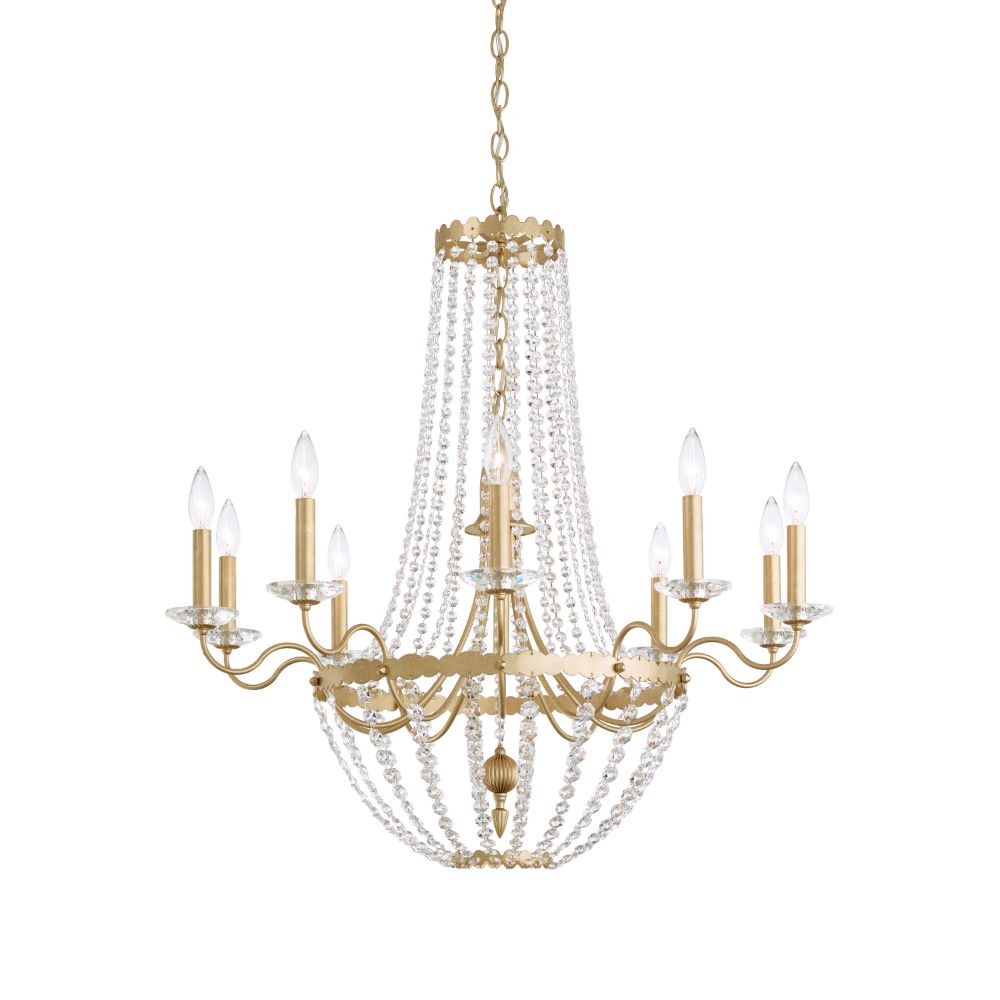 Schonbek ER1018N-06H Early American 10 Light Transitional Chandelier In White With Clear Heritage Crystal