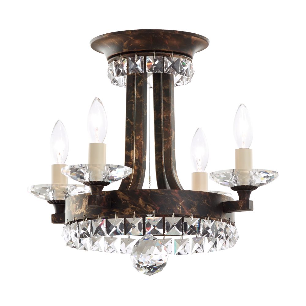 Schonbek ER1201N-59A Early American 4 Light Close to Ceiling in Ferro Black