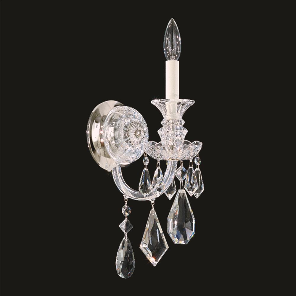 Schonbek 5701CL Hamilton 1 Light Wall Sconce in Silver with Clear Heritage Crystal
