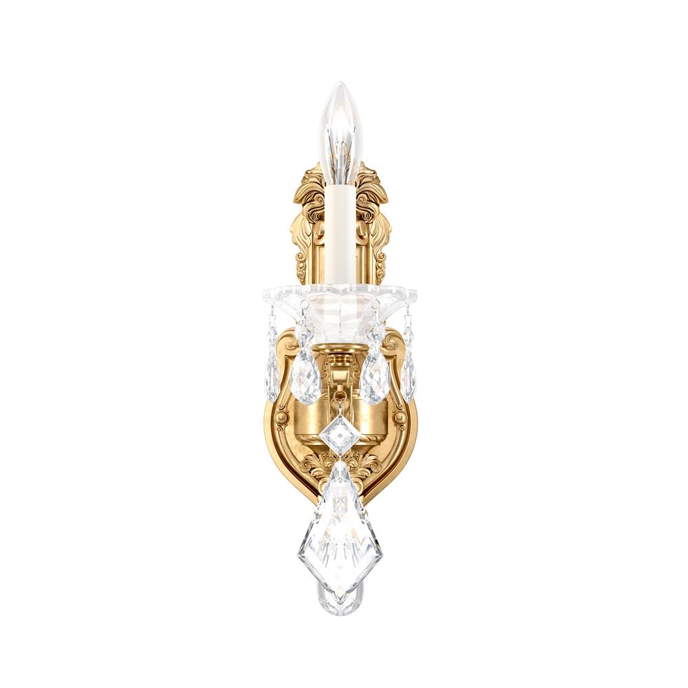 Schonbek 5069-22S La Scala 1 Light Wall Sconce in Heirloom Gold with Clear Crystals From Swarovski