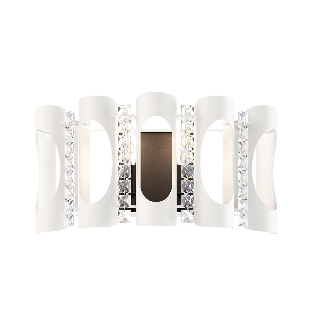 Schonbek MR1002N-WH1O Twilight 2 Light 16.5in x 8.5in Wall Sconce in White with Clear Optic Crystals