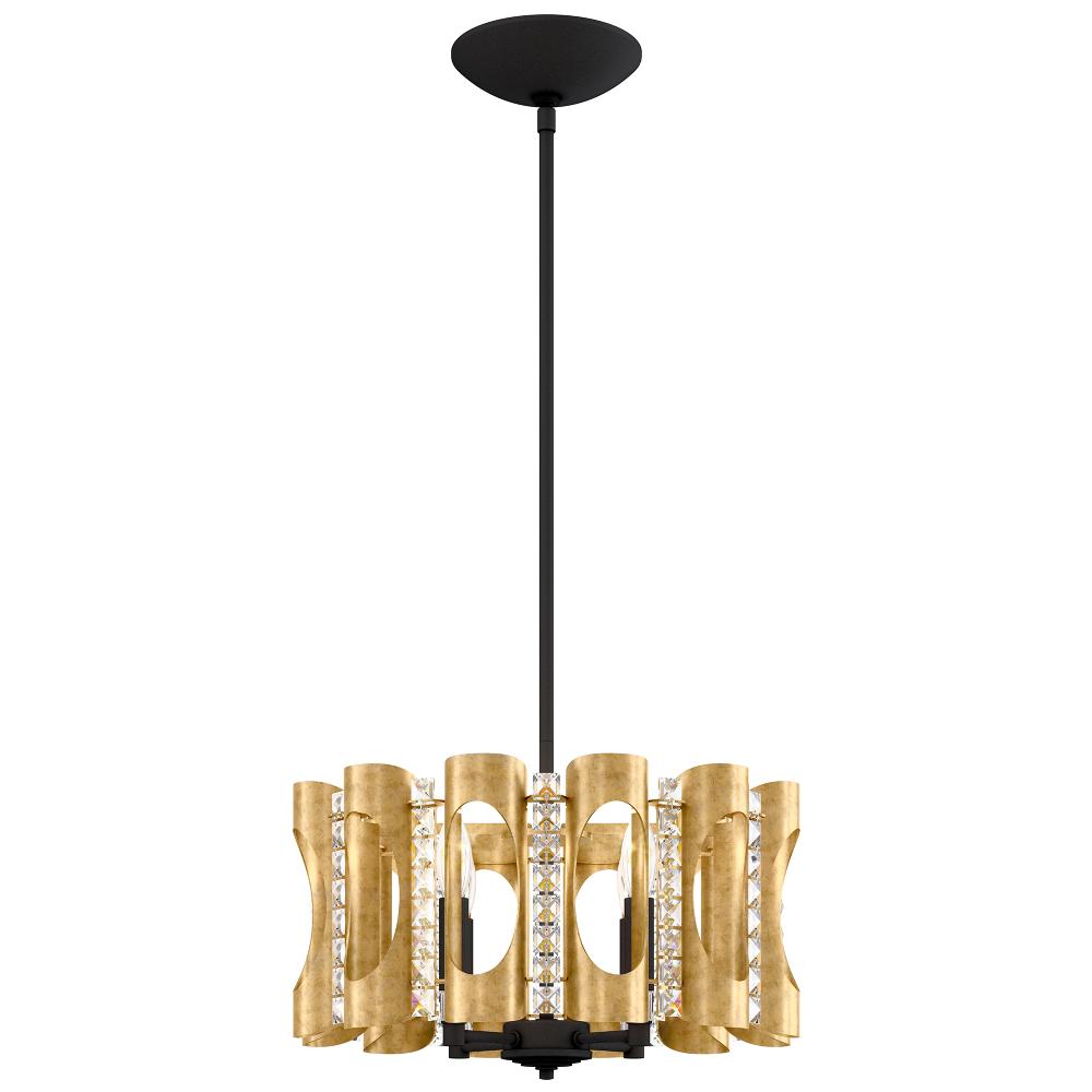 Schonbek MR1004N-22O Twilight 4 Light 18in x 8.5in Pendant in Heirloom Gold with Clear Optic Crystals