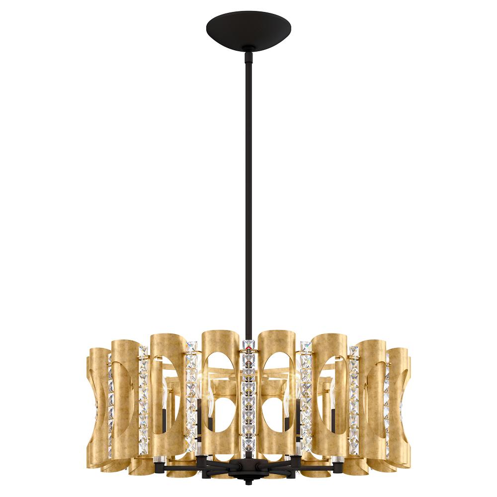 Schonbek MR1006N-22O Twilight 6 Light 25in x 8.5in Chandelier in Heirloom Gold with Clear Optic Crystals