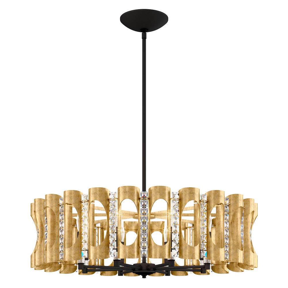 Schonbek MR1008N-22O Twilight 8 Light 31in x 8.5in Chandelier in Heirloom Gold with Clear Optic Crystals