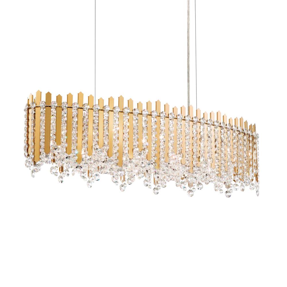 Schonbek MX8340N-301O Chatter 12 Light 36in x 10in Linear Pendant in Gold Mirror with Clear Optic Crystals