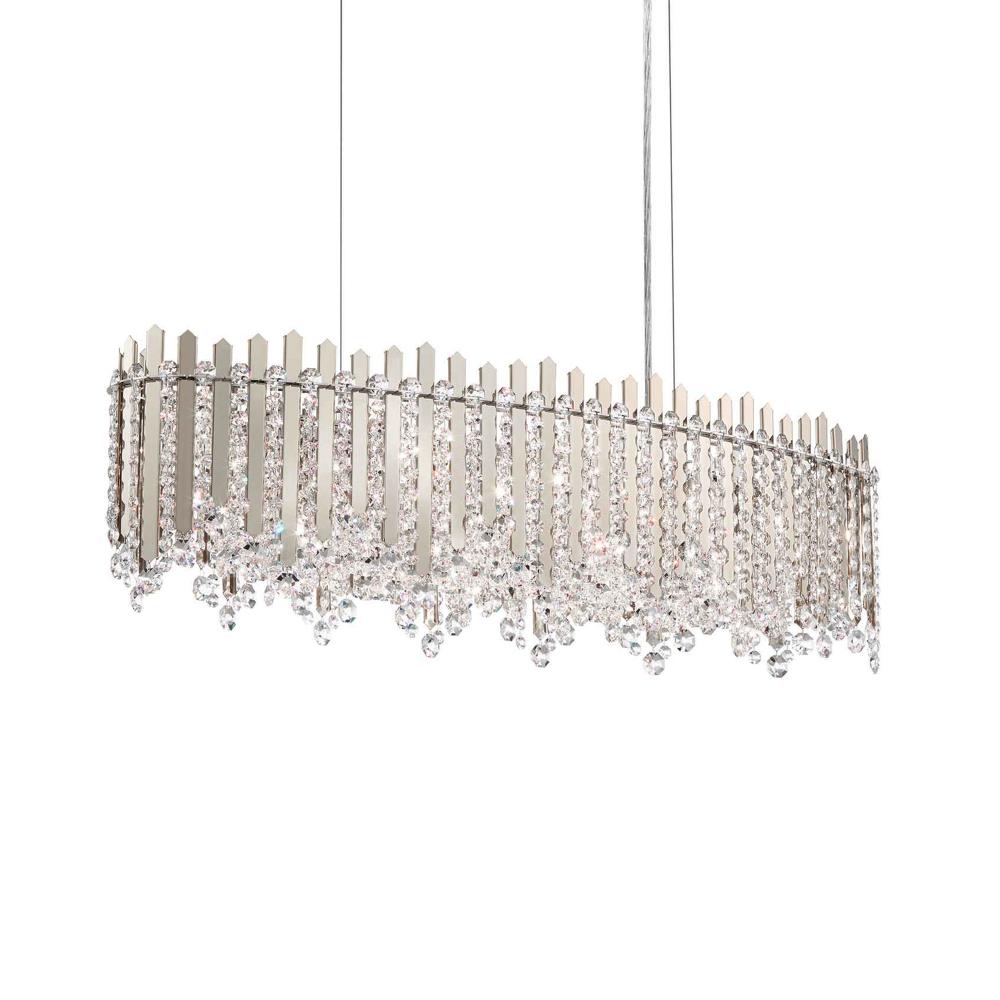 Schonbek MX8340N-401O Chatter 12 Light 36in x 10in Linear Pendant in Polished Stainless Steel with Clear Optic Crystals