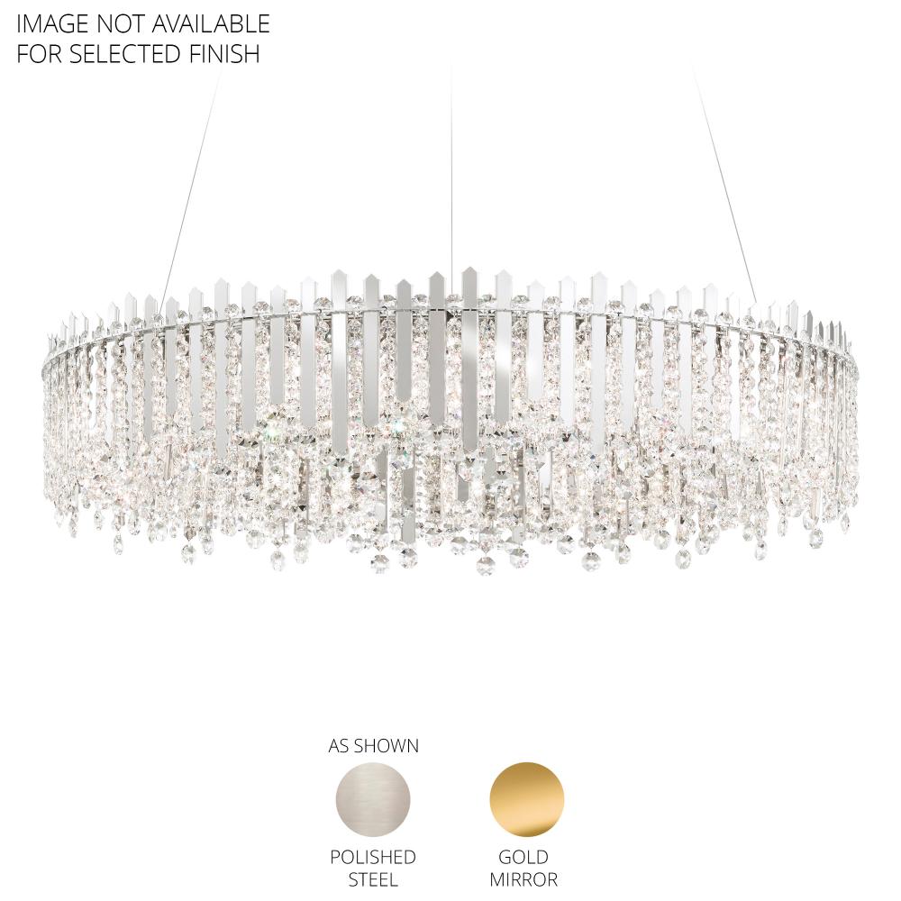 Schonbek MX8349N-301O Chatter 18 Light 36in x 8.5in Round Pendant in Gold Mirror with Clear Optic Crystals