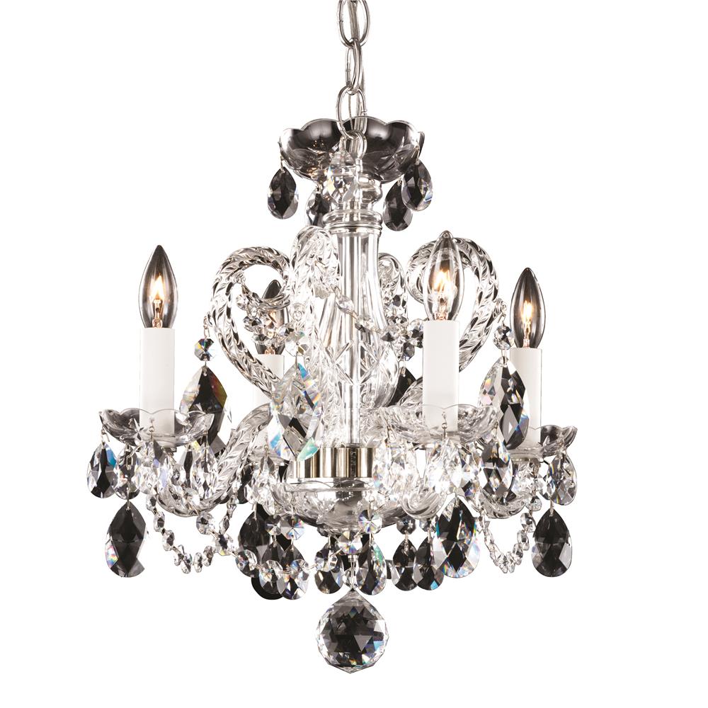 Schonbek NV3904N-40A Novielle 4 Light Chandelier in Silver with Clear Spectra Crystal