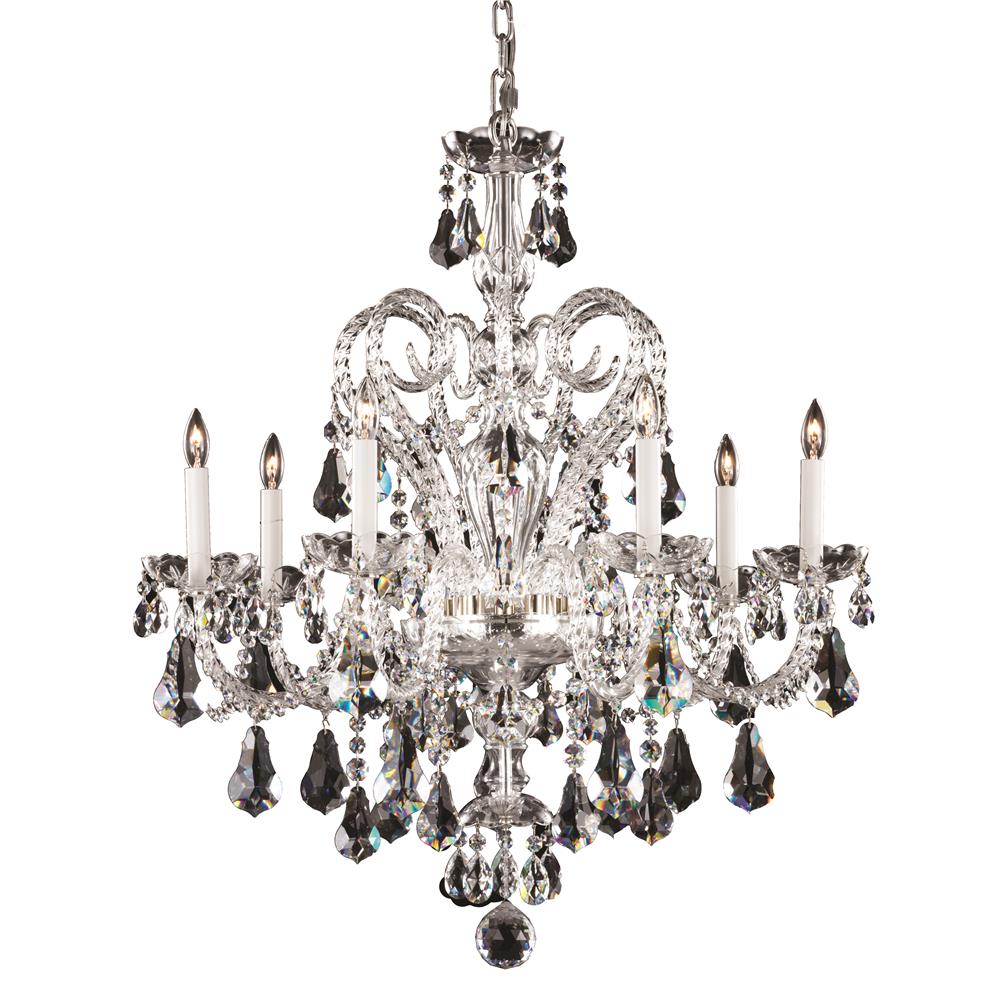 Schonbek NV3907N-40A Novielle 7 Light Chandelier in Silver with Clear Spectra Crystal
