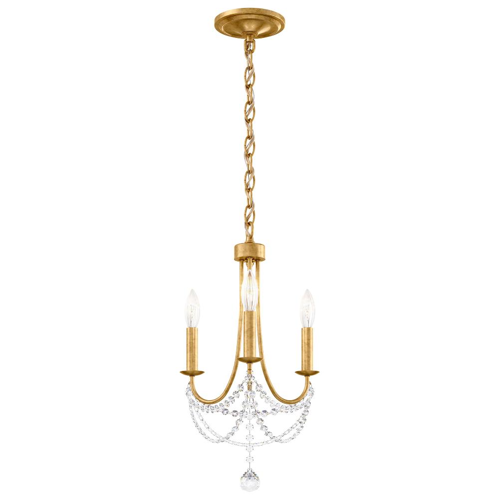 Schonbek RJ1003N-22O Verdana 3 Light 12in x 19in Pendant in Heirloom Gold with Clear Optic Crystals