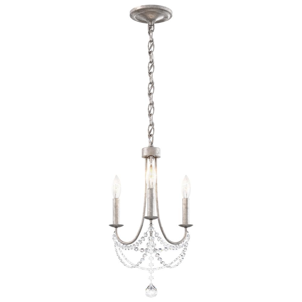 Schonbek RJ1003N-48O Verdana 3 Light 12in x 19in Pendant in Antique Silver with Clear Optic Crystals