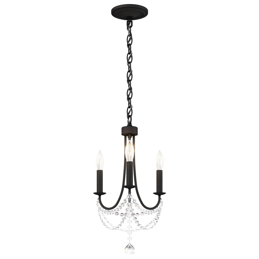 Schonbek RJ1003N-51O Verdana 3 Light 12in x 19in Pendant in Black with Clear Optic Crystals