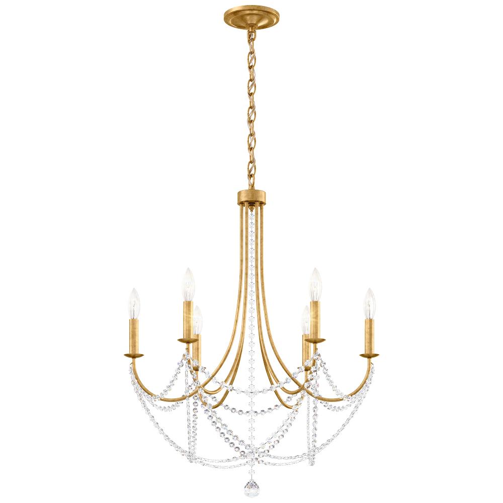 Schonbek RJ1006N-22O Verdana 6 Light 24in x 29in Chandelier in Heirloom Gold with Clear Optic Crystals