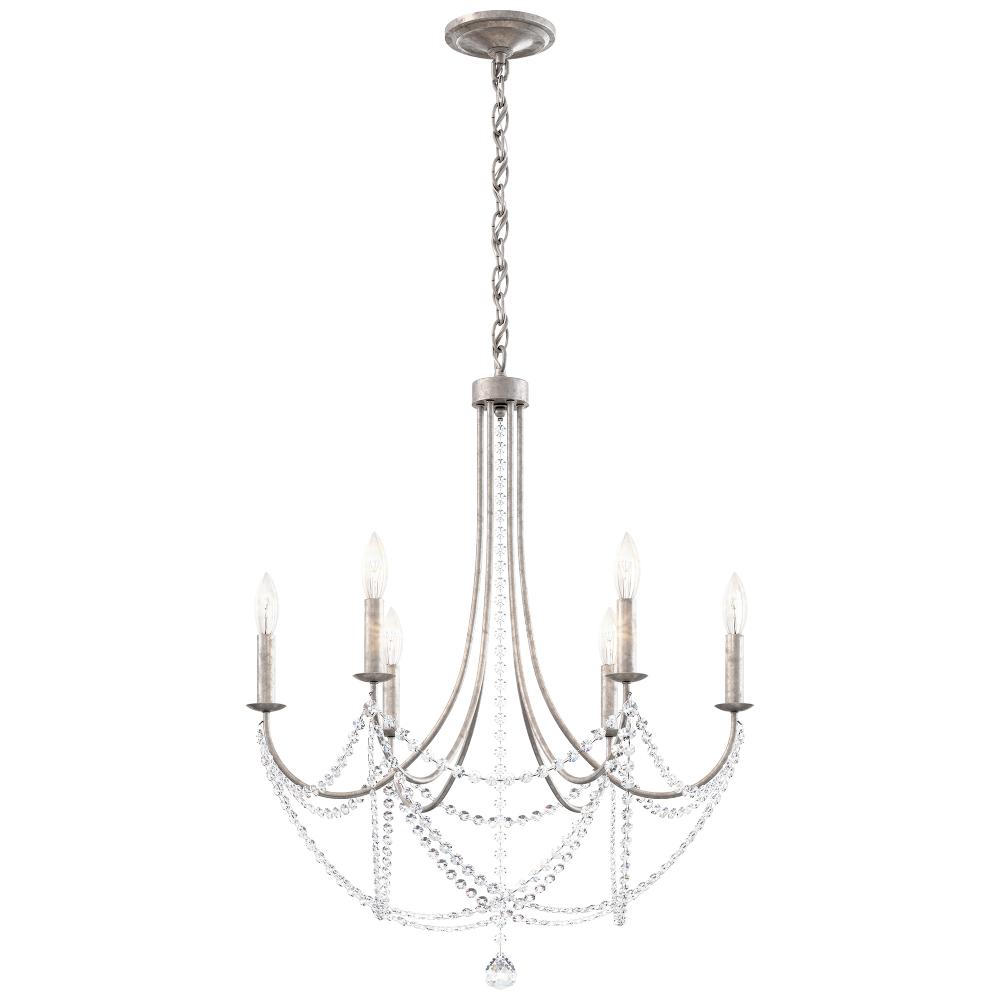 Schonbek RJ1006N-48O Verdana 6 Light 24in x 29in Chandelier in Antique Silver with Clear Optic Crystals
