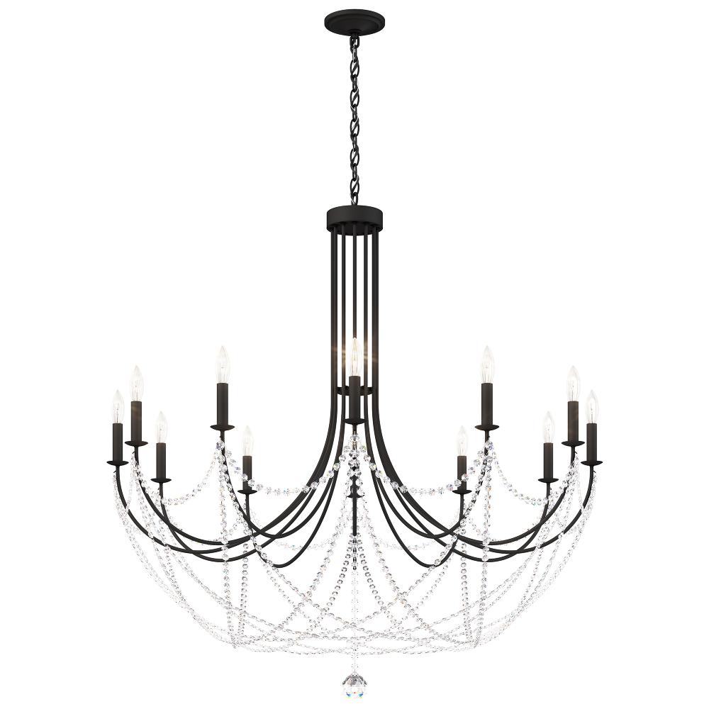 Schonbek RJ1012N-51O Verdana 12 Light 43in x 42.5in Chandelier in Black with Clear Optic Crystals