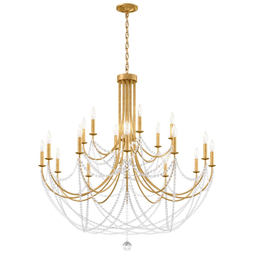 Schonbek RJ1018N-22O Verdana 18 Light 43in x 42.5in Two-Tier Chandelier in Heirloom Gold with Clear Optic Crystals