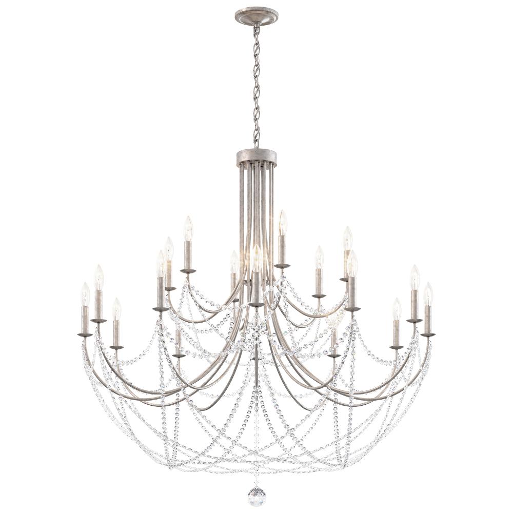 Schonbek RJ1018N-48O Verdana 18 Light 43in x 42.5in Two-Tier Chandelier in Antique Silver with Clear Optic Crystals