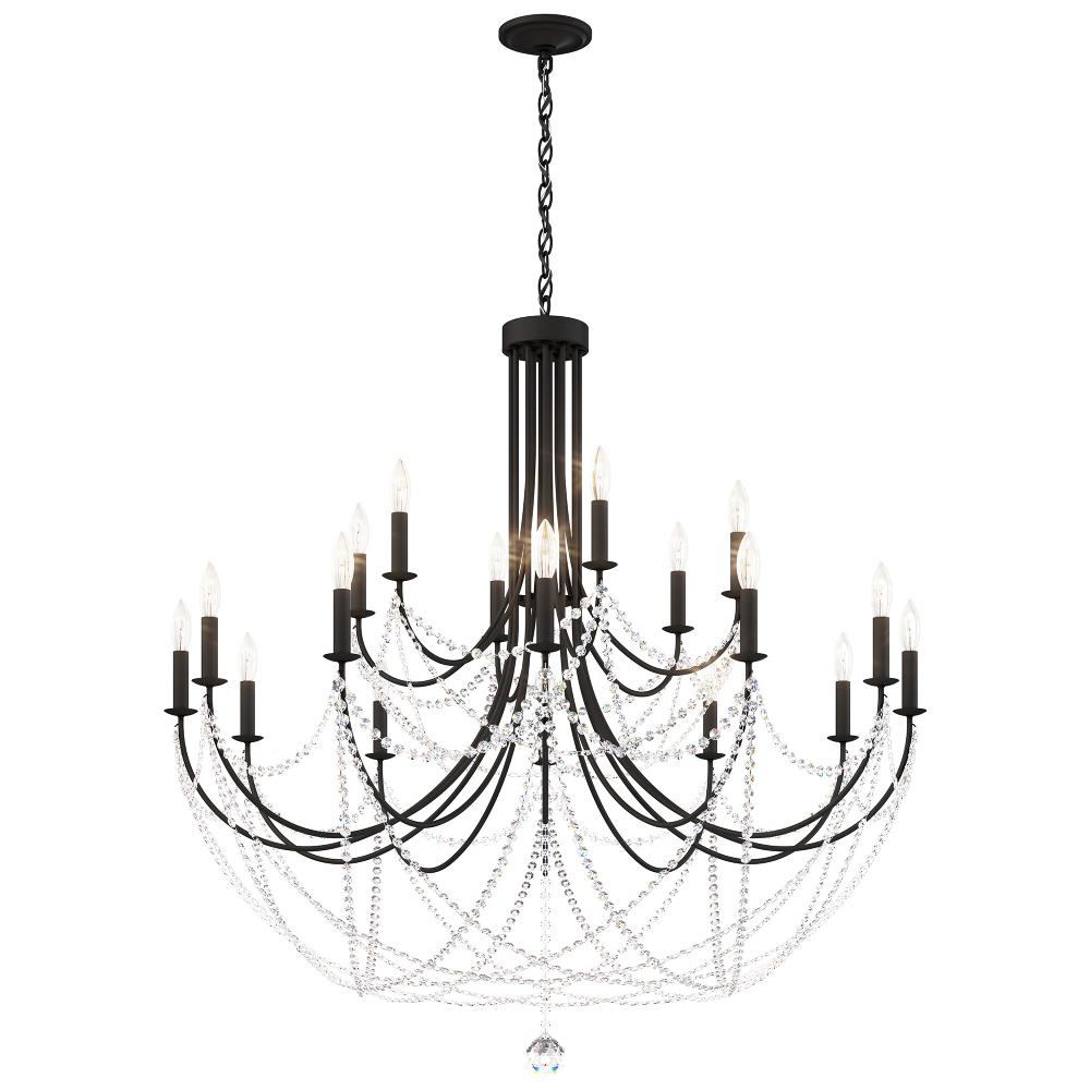 Schonbek RJ1018N-51O Verdana 18 Light 43in x 42.5in Two-Tier Chandelier in Black with Clear Optic Crystals