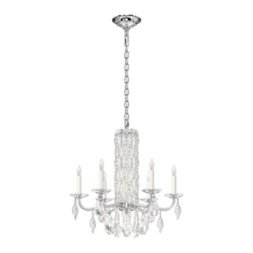 Schonbek RS83061N-06H Siena 6 Light 24.5in x 23.5in Chandelier in White with Clear Heritage Handcut Crystals