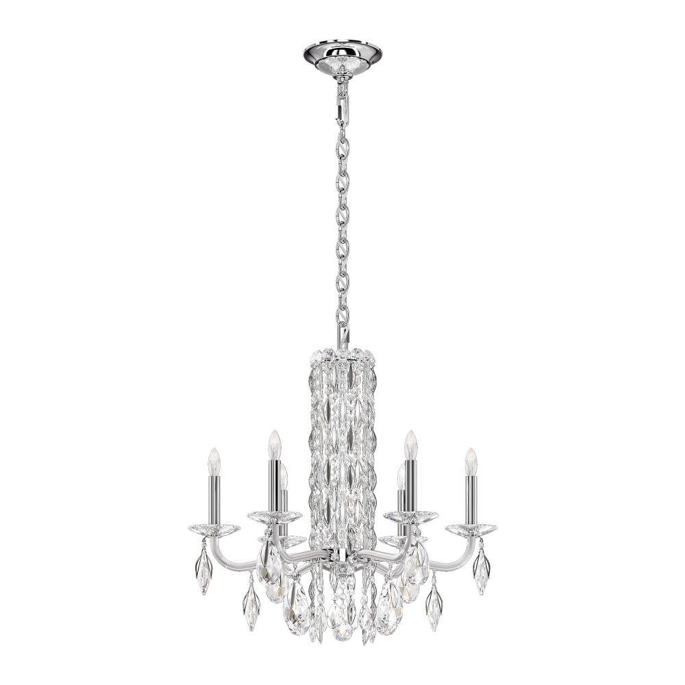 Schonbek RS83061N-401H Siena 6 Light 24.5in x 23.5in Chandelier in Polished Stainless Steel with Clear Heritage Handcut Crystals