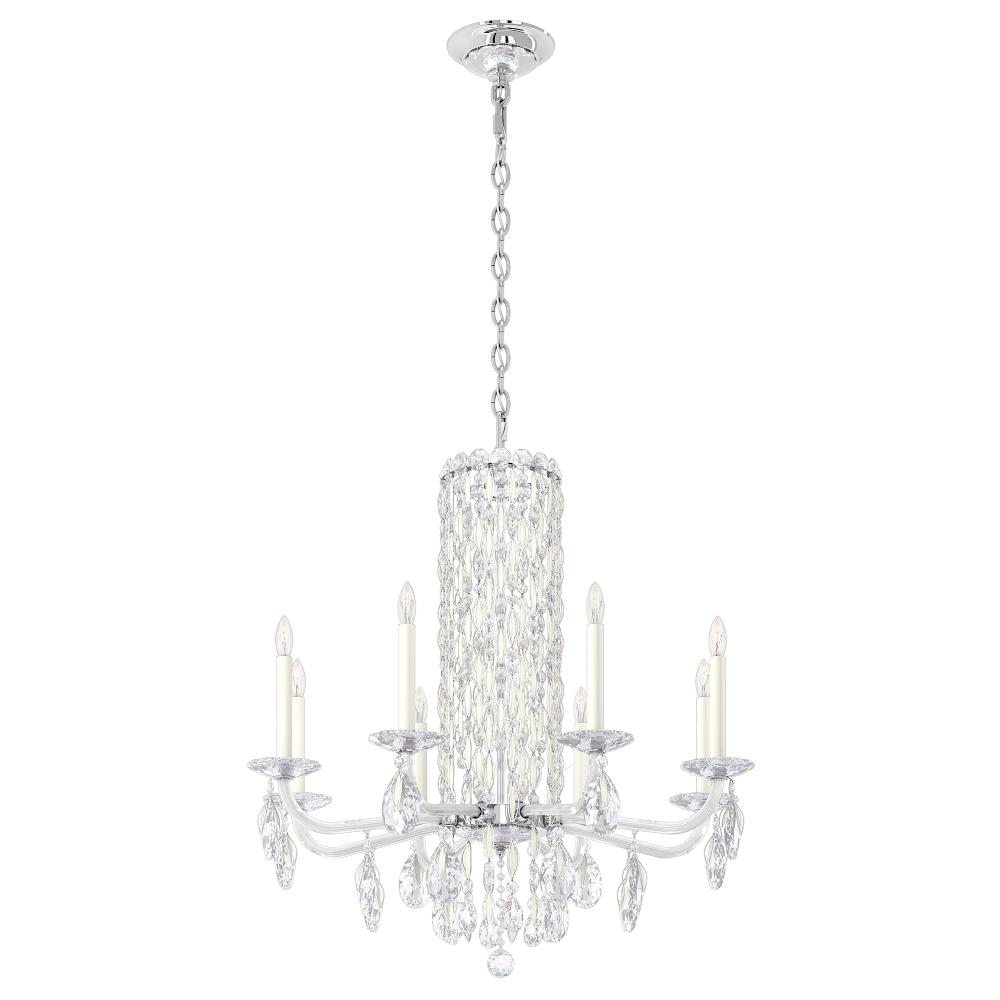 Schonbek RS83081N-06H Siena 8 Light 30in x 31in Chandelier in White with Clear Heritage Handcut Crystals