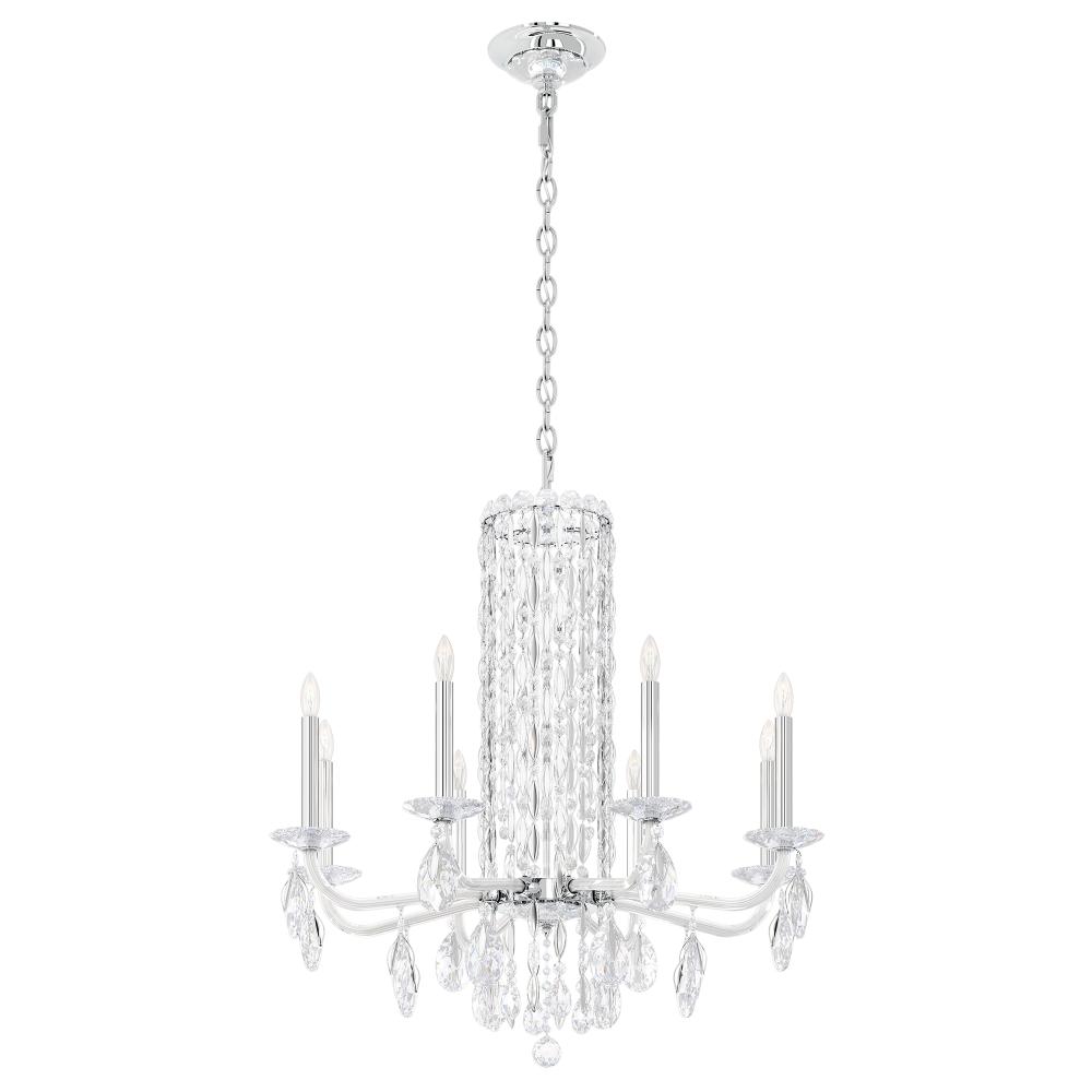 Schonbek RS83081N-401H Siena 8 Light 30in x 31in Chandelier in Polished Stainless Steel with Clear Heritage Handcut Crystals