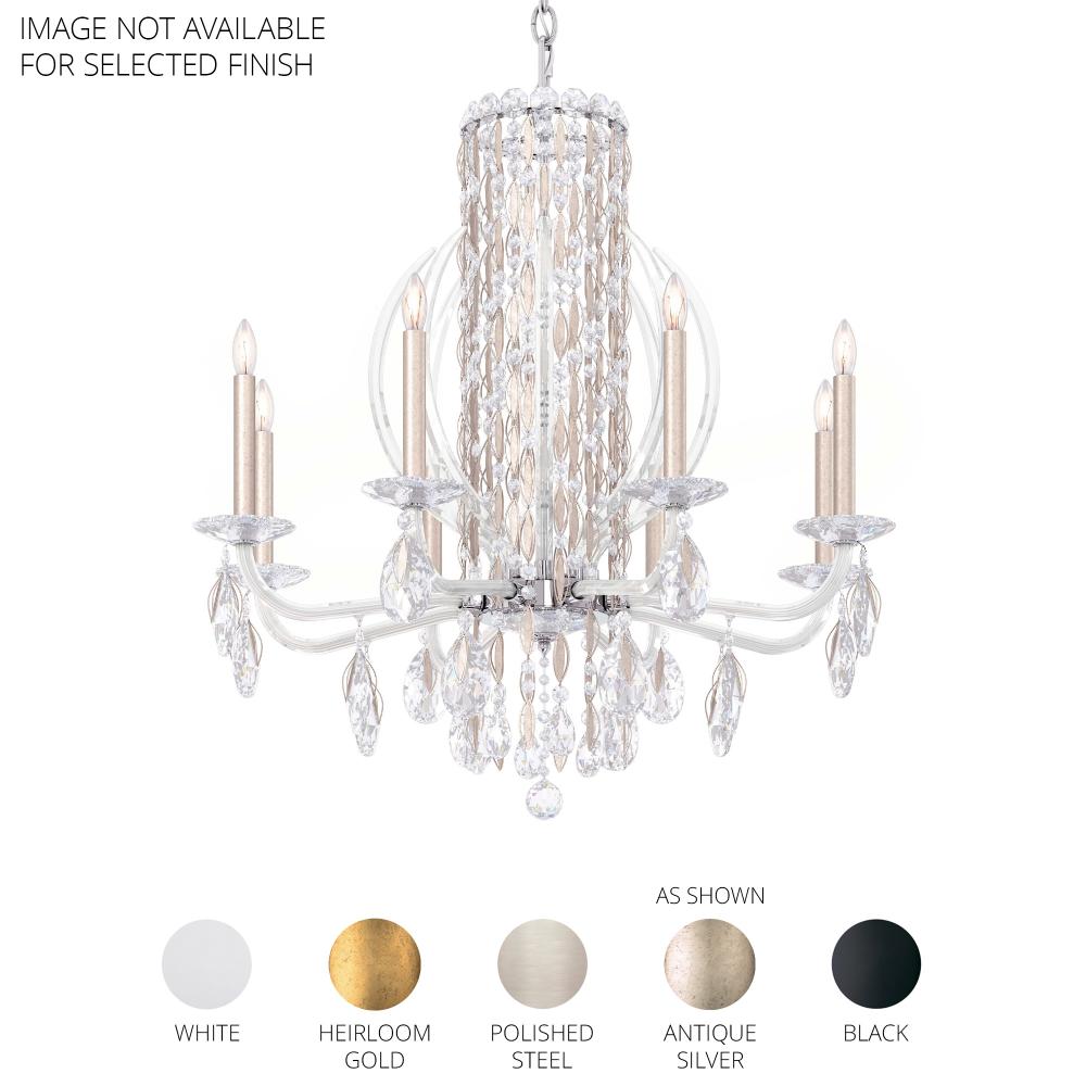 Schonbek RS8308N-401R Siena 8 Light 30in x 31in Chandelier with Crystal Tusks in Polished Stainless Steel with Clear Radiance Crystals