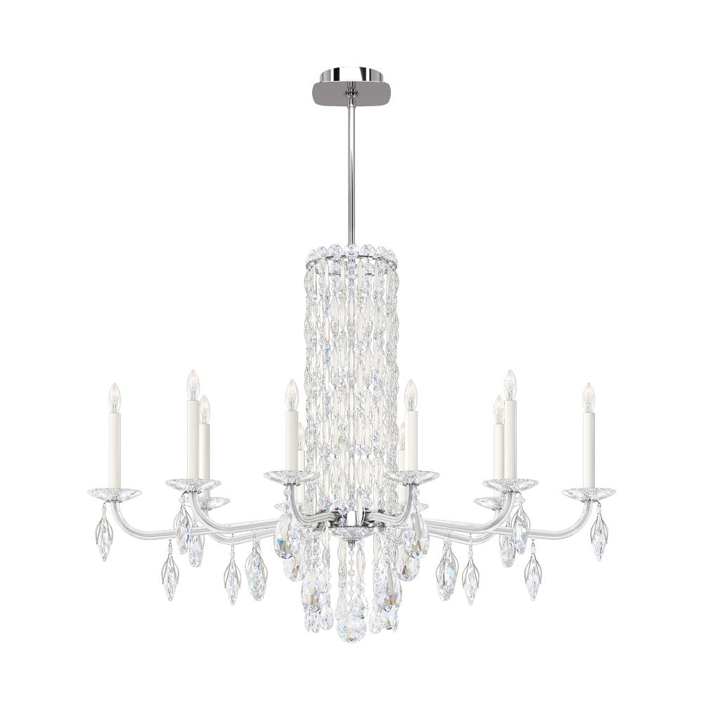 Schonbek RS83101N-06H Siena 10 Light 40.5in x 30in Chandelier in White with Clear Heritage Handcut Crystals