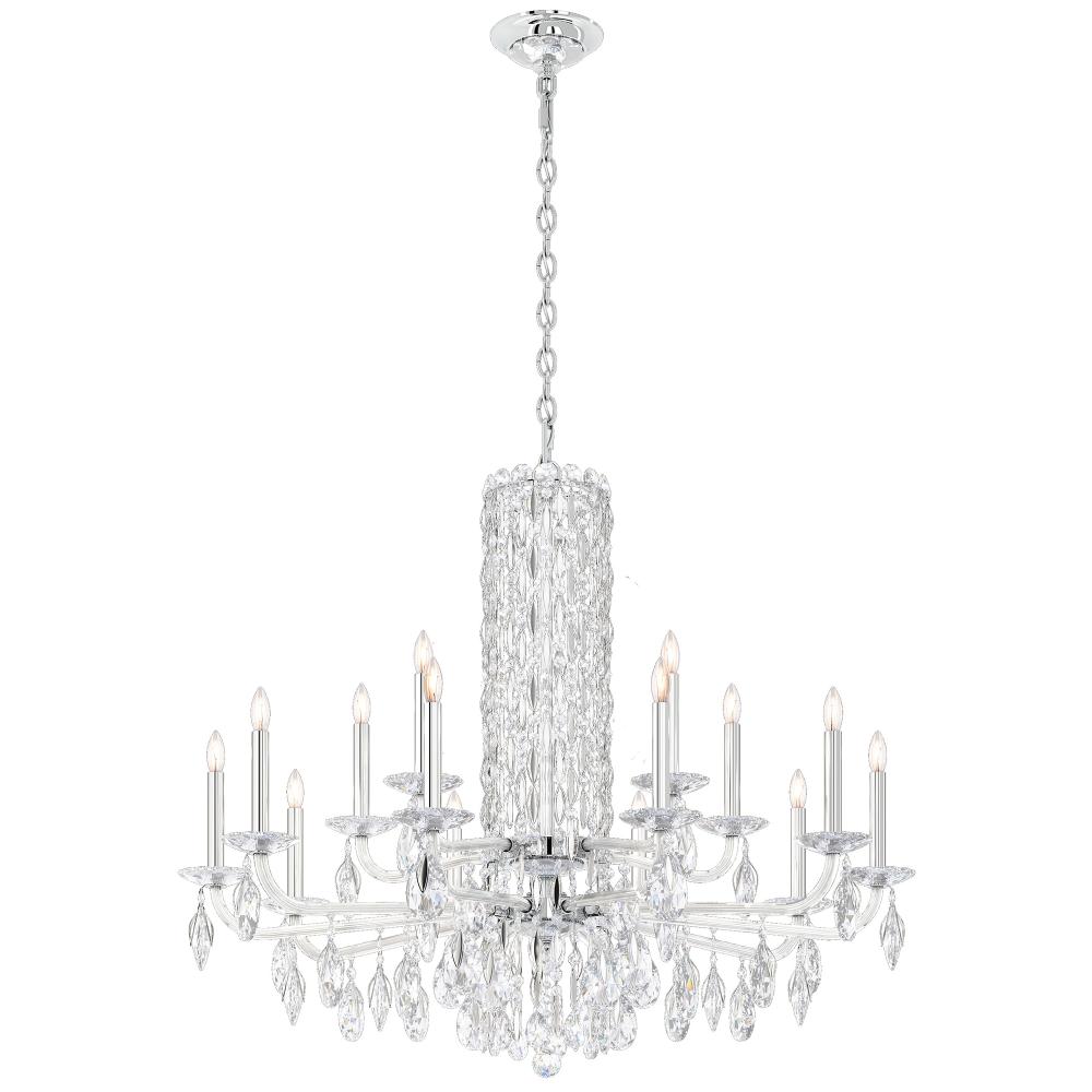 Schonbek RS83151N-401H Siena 15 Light 41in x 35in Chandelier in Polished Stainless Steel with Clear Heritage Handcut Crystals
