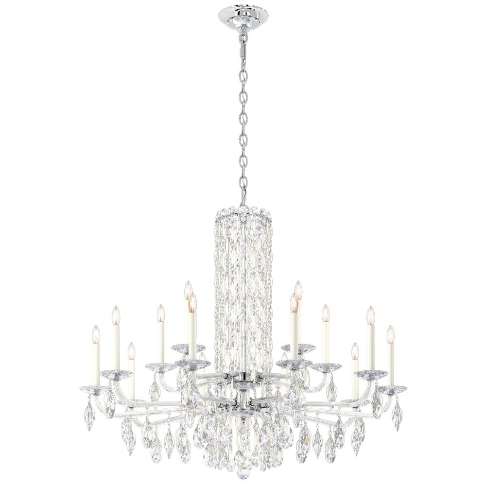 Schonbek RS8315N-06R Siena 15 Light 41in x 35in Chandelier with Crystal Tusks in White with Clear Radiance Crystals