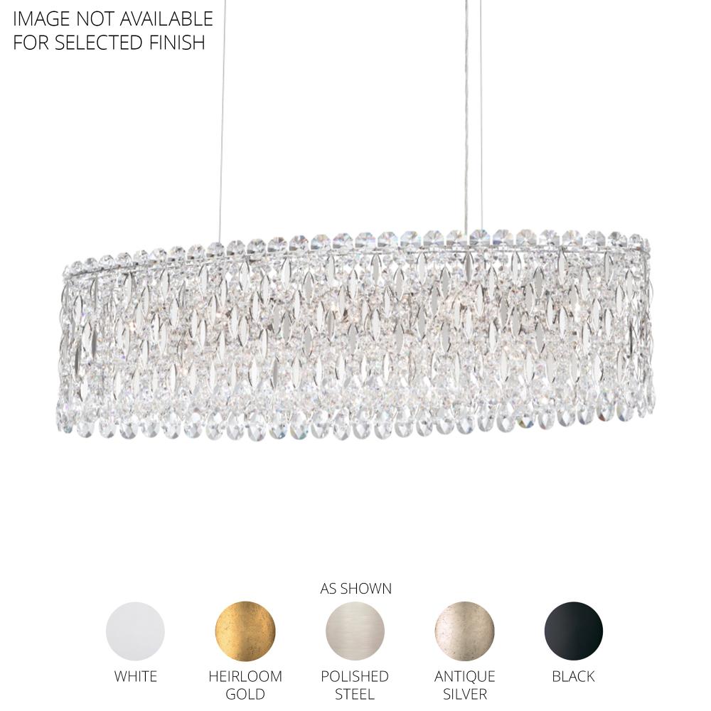 Schonbek RS8340N-06R Sarella 12 Light 36in Oval Chandelier in White with Clear Radiance Crystals