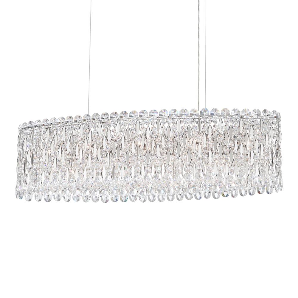 Schonbek RS8340N-401R Sarella 12 Light 36in Oval Chandelier in Polished Stainless Steel with Clear Radiance Crystals