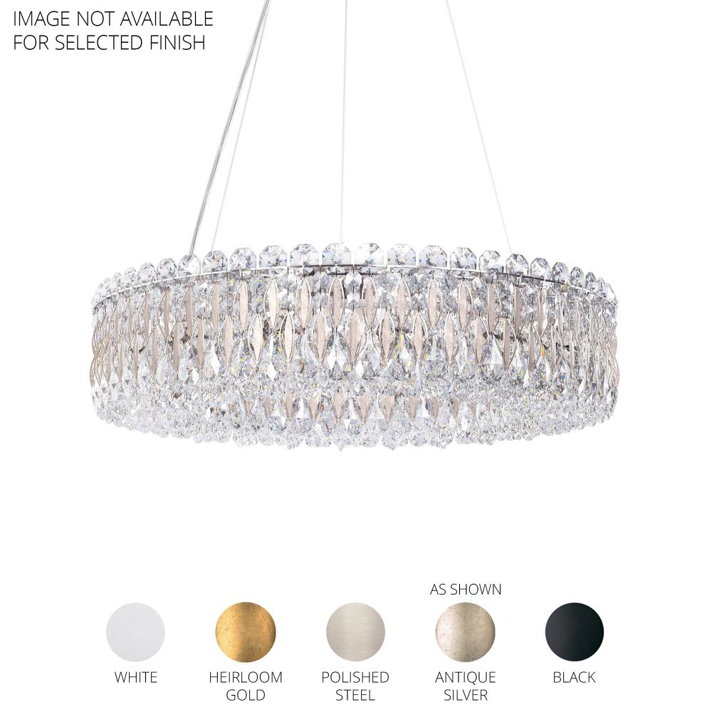 Schonbek RS8343N-06R Sarella 12 Light 24in Round Chandelier in White with Clear Radiance Crystals