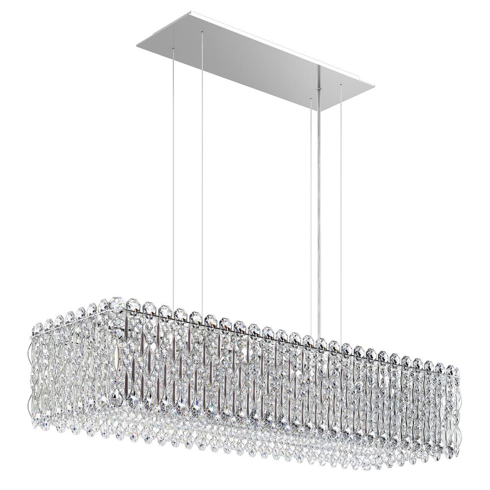 Schonbek RS8344N-401R Sarella 13 Light 37in x 12in Rectangular Chandelier in Polished Stainless Steel with Clear Radiance Crystals