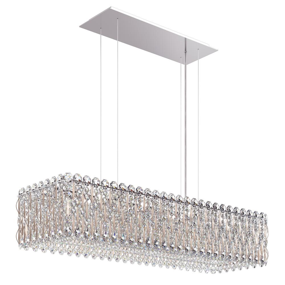 Schonbek RS8344N-48R Sarella 13 Light 37in x 12in Rectangular Chandelier in Antique Silver with Clear Radiance Crystals