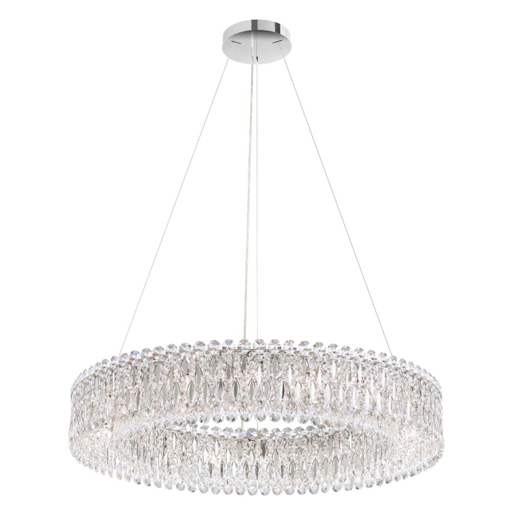 Schonbek RS8349N-401R Sarella 18 Light 36in Round Chandelier in Polished Stainless Steel with Clear Radiance Crystals