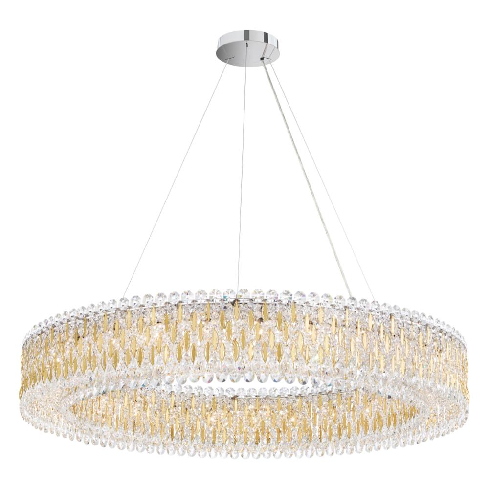 Schonbek RS8350N-22R Sarella 27 Light 48in Round Chandelier in Heirloom Gold with Clear Radiance Crystals