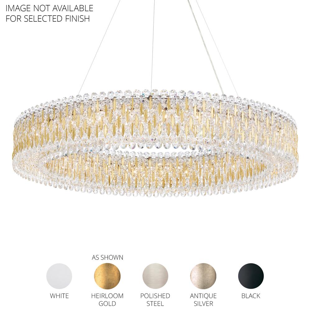 Schonbek RS8350N-51H Sarella 27 Light 48in Round Chandelier in Black with Clear Heritage Handcut Crystals