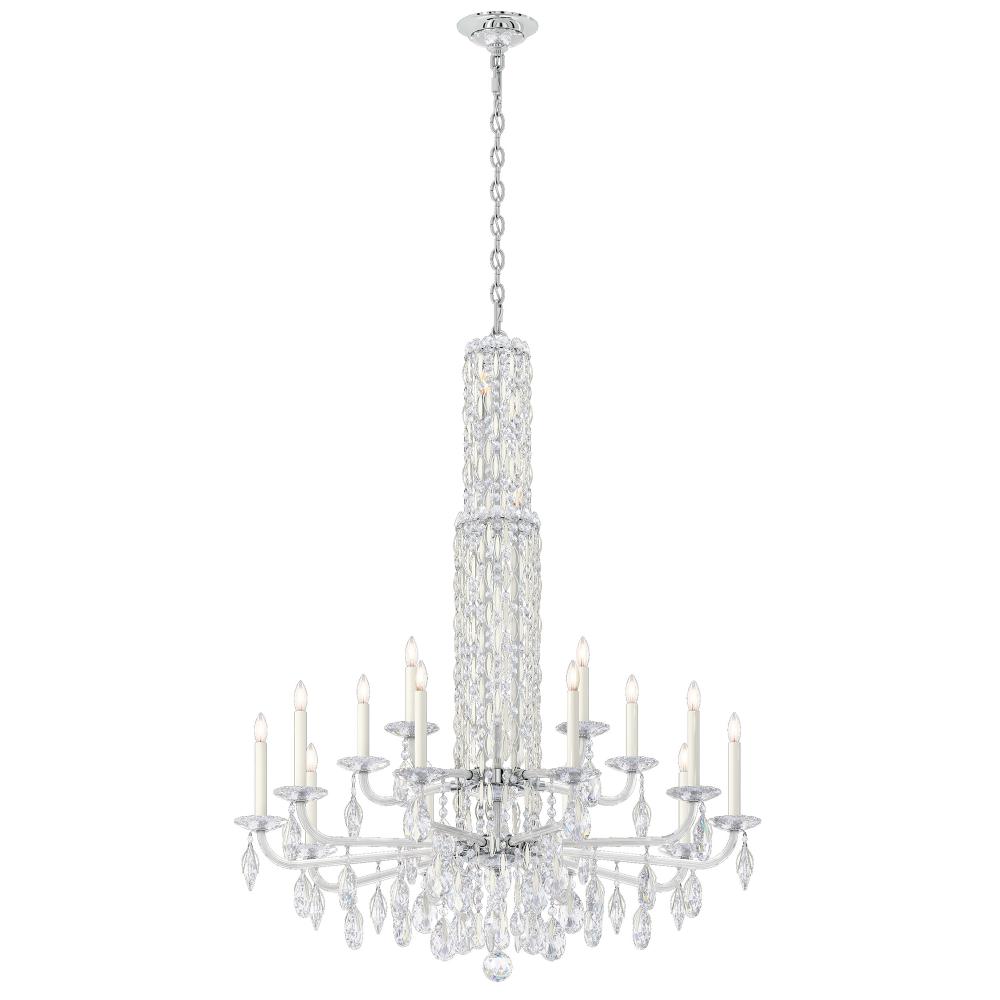 Schonbek RS84151N-06H Siena 17 Light 40.5in x 50.5in Two-Tier Chandelier in White with Clear Heritage Handcut Crystals