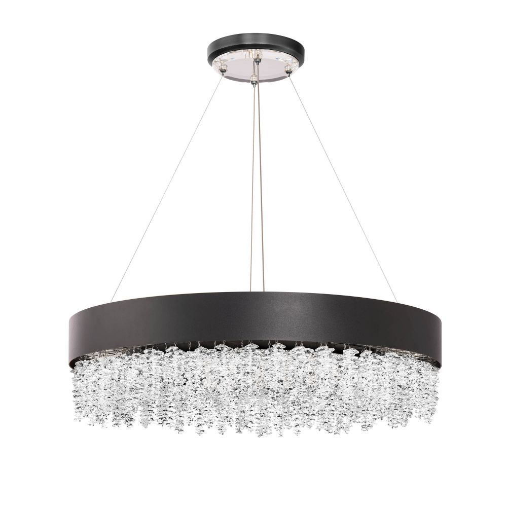 Schonbek S3526-18O Soleil 26in LED Round Pendant 3000K-3500K-4000K CCT Selectable in Black with Clear Optic Crystal