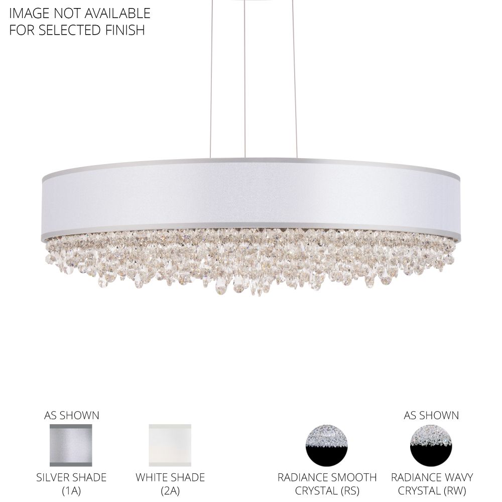 Schonbek S6324-401RS1 Eclyptix 24in LED Round Pendant 3000K-3500K-4000K CCT Selectable in Polished Stainless Steel with Silver Shade and Smooth Clear Radiance Crystal