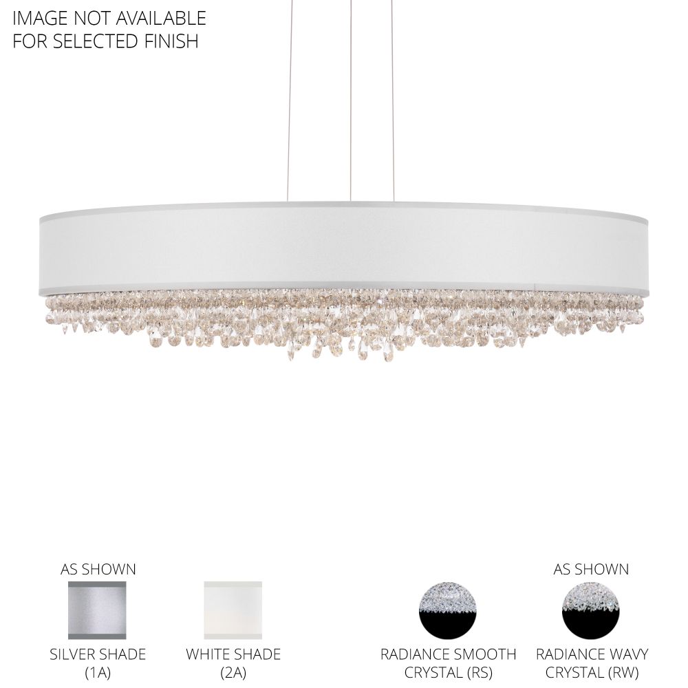 Schonbek S6329-401RS1 Eclyptix 29in LED Round Pendant 3000K-3500K-4000K CCT Selectable in Polished Stainless Steel with Silver Shade and Smooth Clear Radiance Crystal