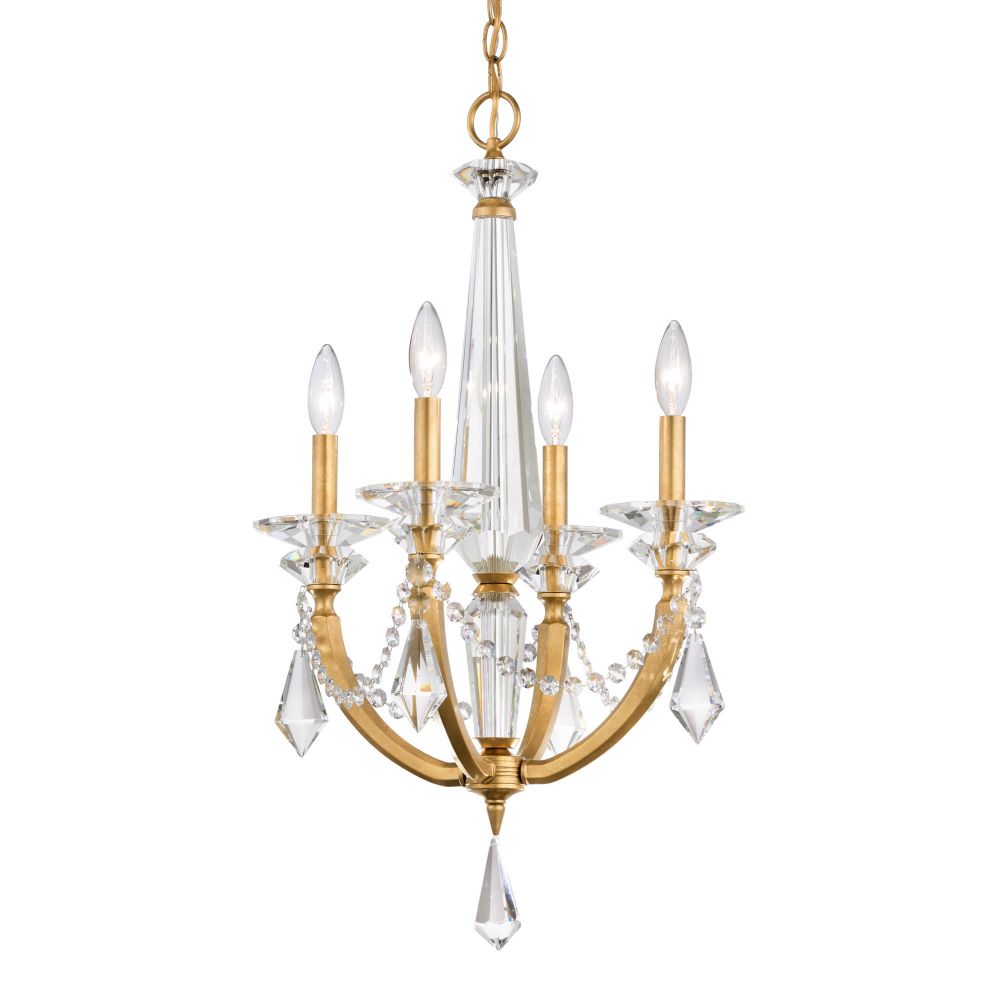 Schonbek S6704N-22R Verona 4 Light 17in x 17in Chandelier in Heirloom Gold with Clear Radiance Crystal