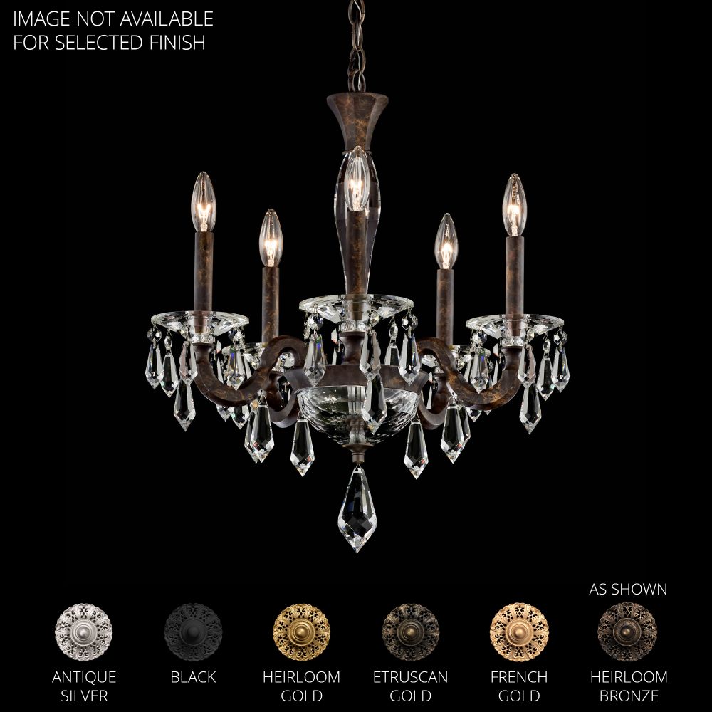 Schonbek S7605N-22R Napoli 5 Light 20.5in x 20.5in Chandelier in Heirloom Gold with Clear Radiance Crystal