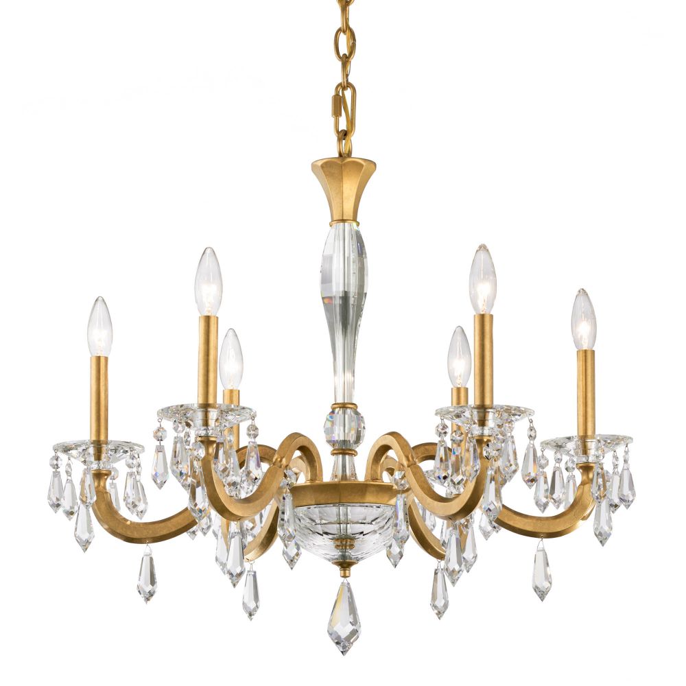 Schonbek S7606N-22R Napoli 6 Light 28in x 28in Chandelier in Heirloom Gold with Clear Radiance Crystal