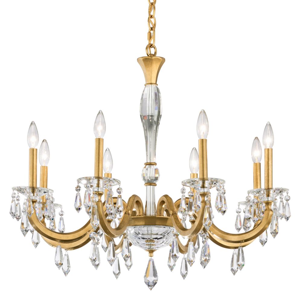Schonbek S7608N-22R Napoli 8 Light 32.5in x 32.5in Chandelier in Heirloom Gold with Clear Radiance Crystal