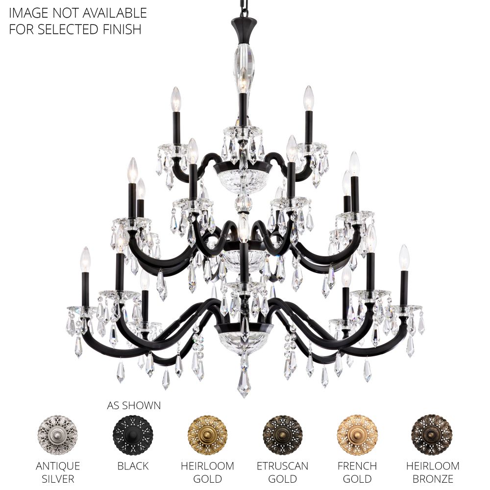Schonbek S7620N-22R Napoli 20 Light 3-Tier 42.5in x 42.5in Chandelier in Heirloom Gold with Clear Radiance Crystal