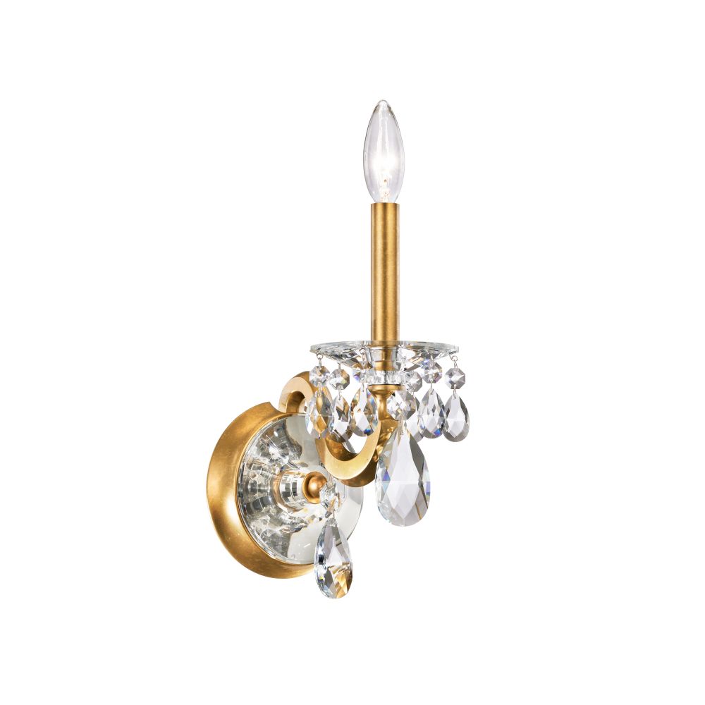 Schonbek S8601N-22R San Marco 1 Light Wall Sconce in Heirloom Gold with Clear Radiance Crystal